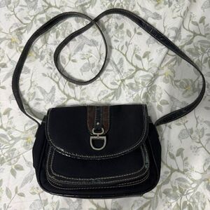 Etienne Aigner Vintage Crossbody Bag Black/Brown Crocodile Print